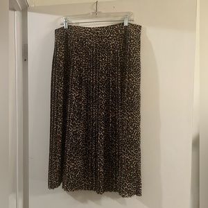 J. Crew pleated leopard midi skirt. Sz 14